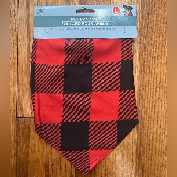 Red and Black Checkered Pet Bandana - Picture 1 of 2
